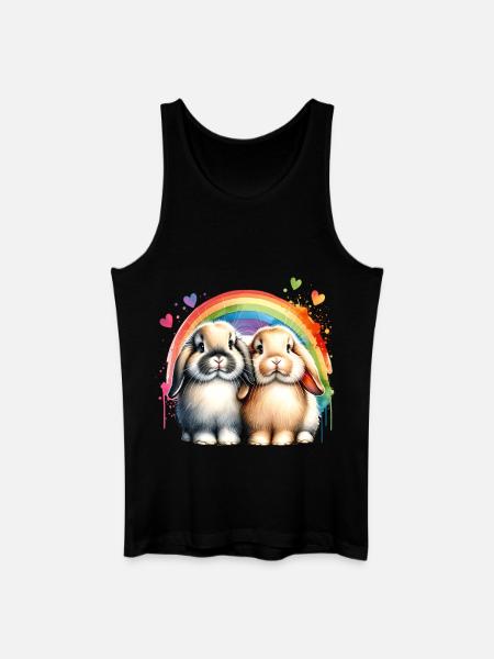 Dwarf Ram Rabbit Gift - Men’s Organic Tank Top - black