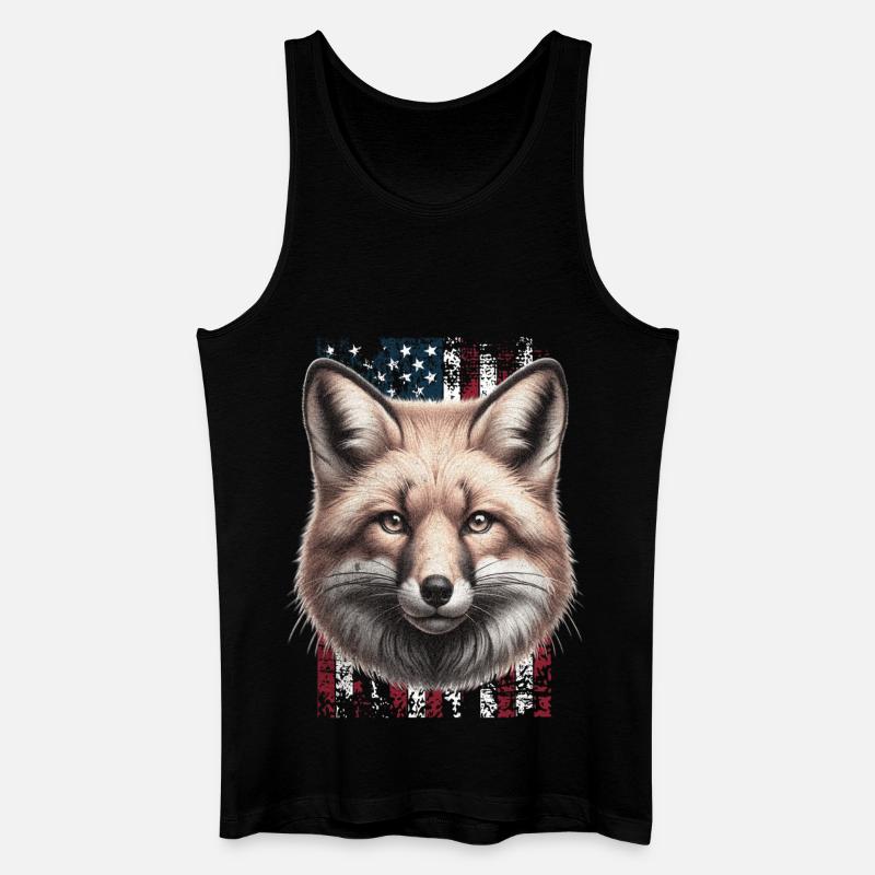 Fox US Rotfuchs Fuchs - Männer Bio Tank Top - Schwarz