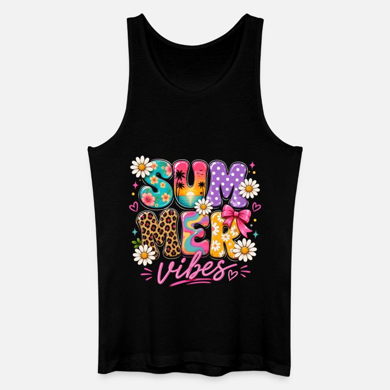 Summer Vibes – Buntes Sommer-Design - Männer Bio Tank Top - Schwarz