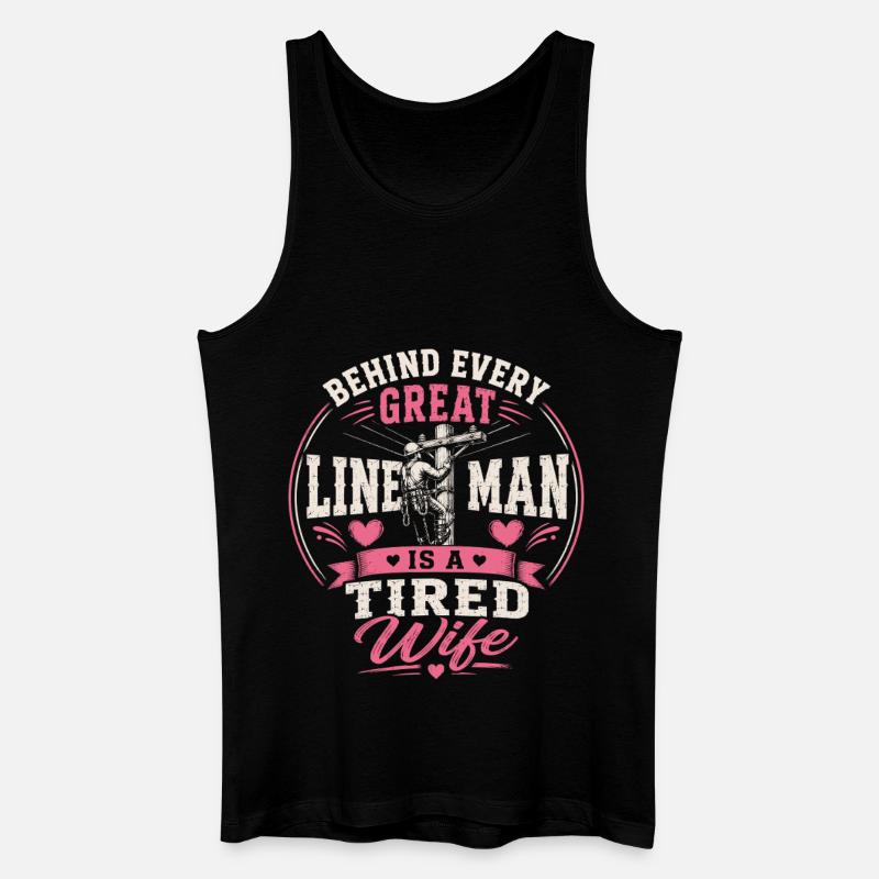 Lineman Love Cable Electricity Technology - Men’s Organic Tank Top - black