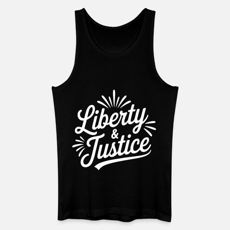 Freedom & Justice Script - Men’s Organic Tank Top - black