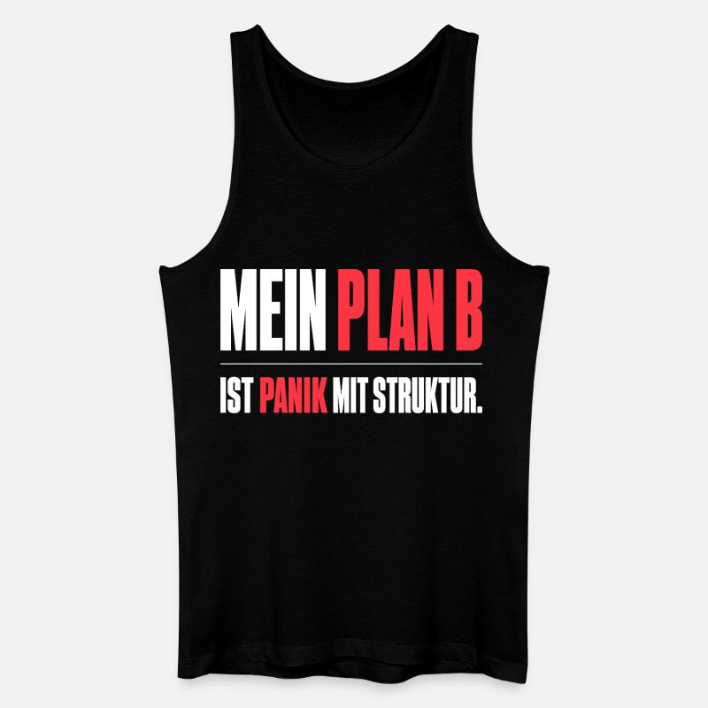 Mein Plan B - Männer Bio Tank Top - Schwarz