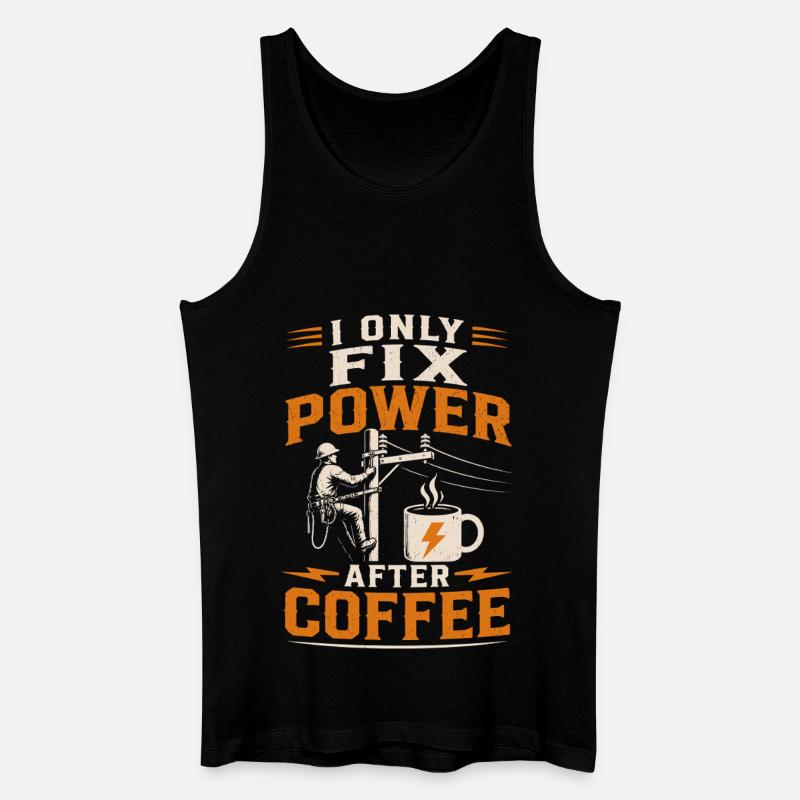 Elektriker Kaffee Spannung Kabel Technik - Männer Bio Tank Top - Schwarz
