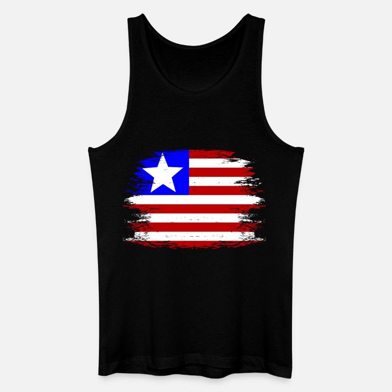 Liberia_Flagge_used - Männer Bio Tank Top - Schwarz