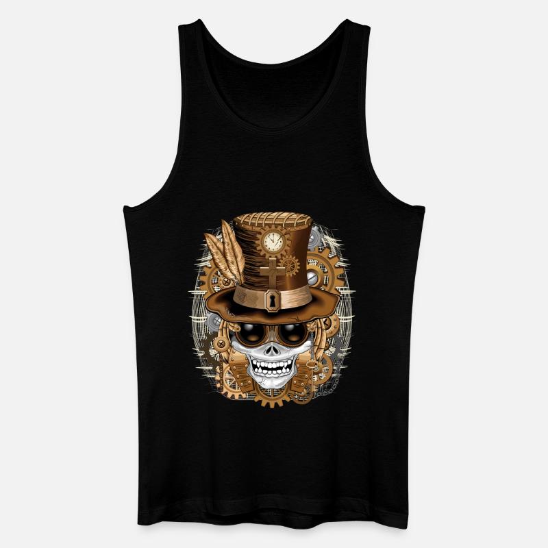 Skull Steampunk Voodoo - Männer Bio Tank Top - Schwarz