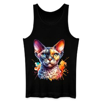 Devon Rex Motiv - Männer Bio Tank Top - Schwarz - Vorne
