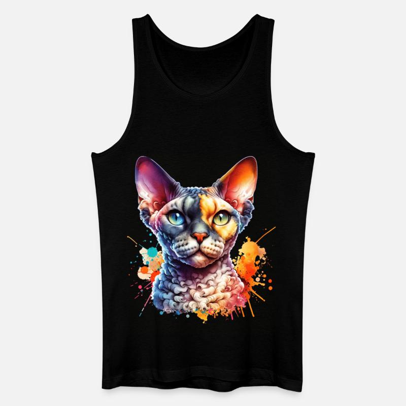 Devon Rex Motiv - Männer Bio Tank Top - Schwarz