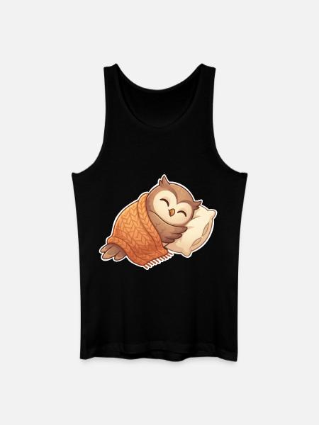 Owl Sleeping - Men’s Organic Tank Top - black