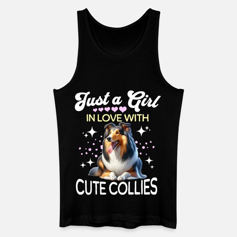 Langhaar Collie Mädchen - Männer Bio Tank Top - Schwarz