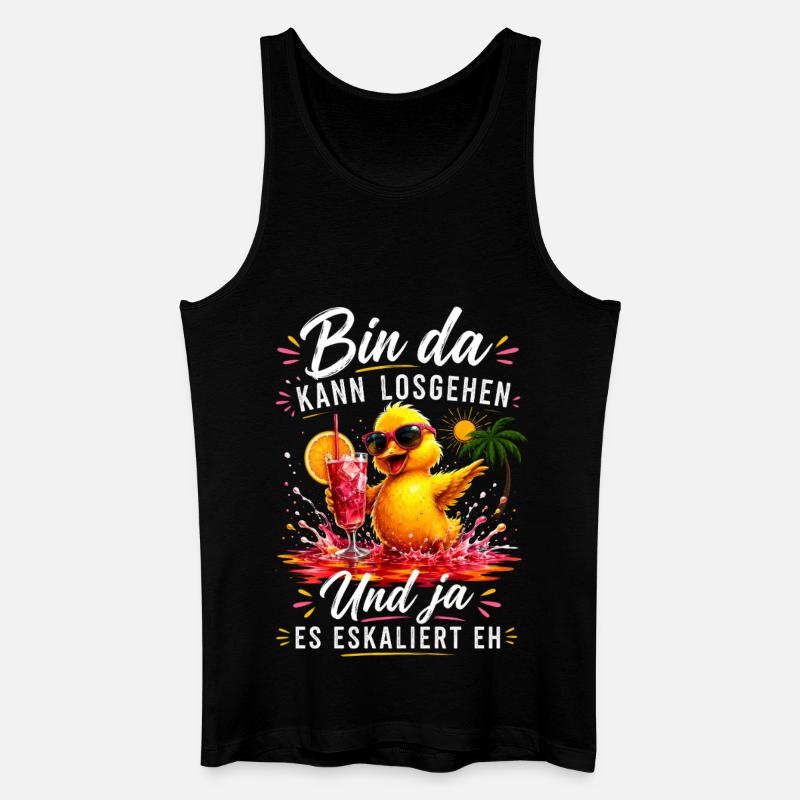 Bin da Eskaliert Ente Sommer Party - Männer Bio Tank Top - Schwarz