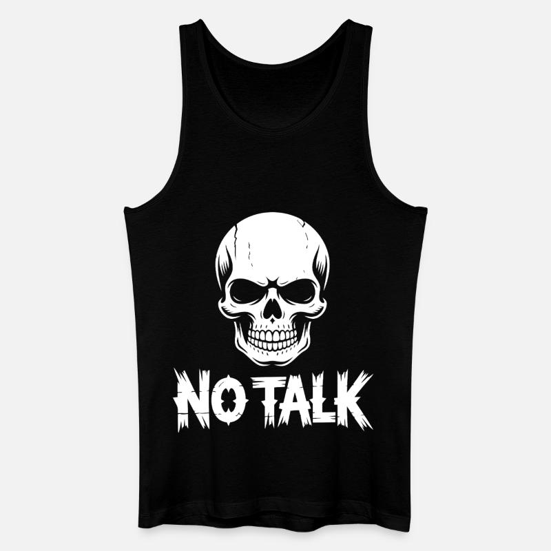Skull No Talk - Männer Bio Tank Top - Schwarz