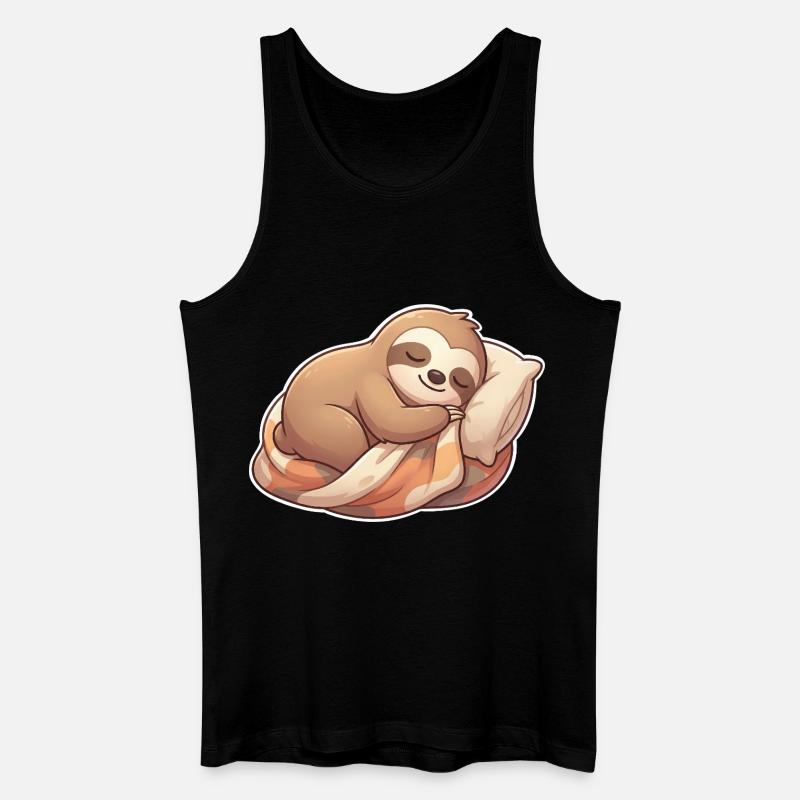 Sloth Sleeping - Men’s Organic Tank Top - black