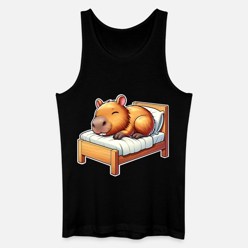 Capybara Schlafen - Männer Bio Tank Top - Schwarz