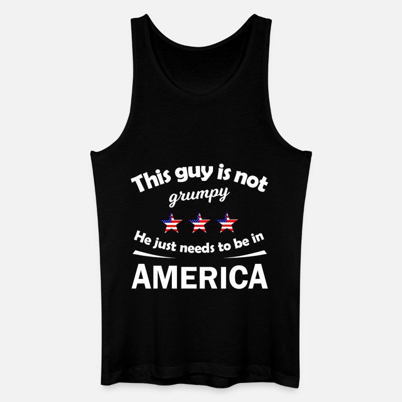 Not Grumpy Guy in America - Männer Bio Tank Top - Schwarz