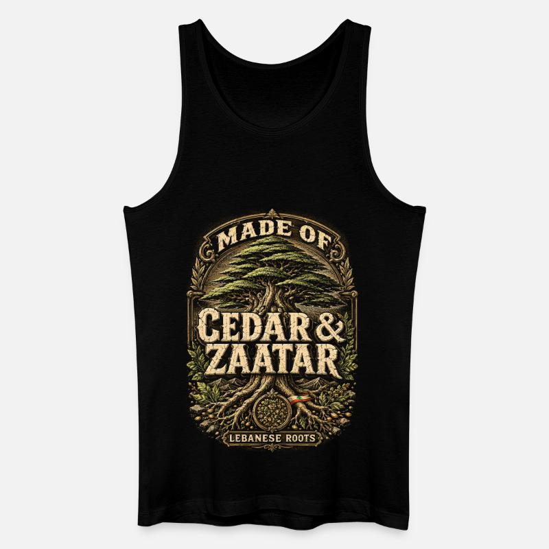 Libanon Libanese Cedar & Zaatar - Männer Bio Tank Top - Schwarz