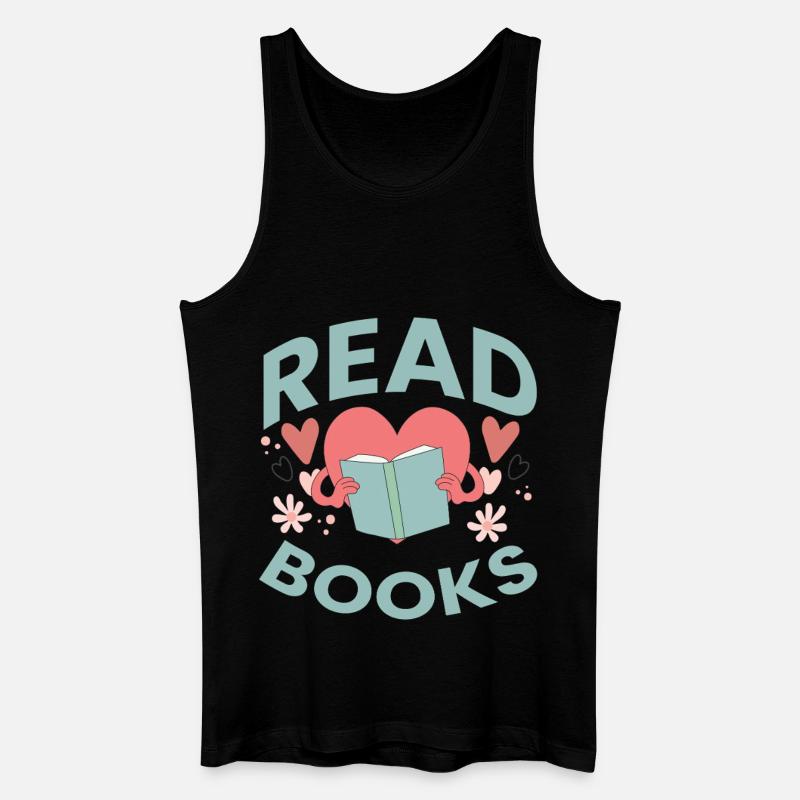 Leseliebe im Herzen – Read Books Design - Männer Bio Tank Top - Schwarz