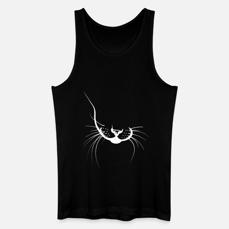 Katzen-Silhouette Schnurrhaare - Männer Bio Tank Top - Schwarz