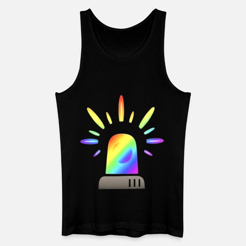 Regenbogen Sirene Warnleuchte - Männer Bio Tank Top - Schwarz