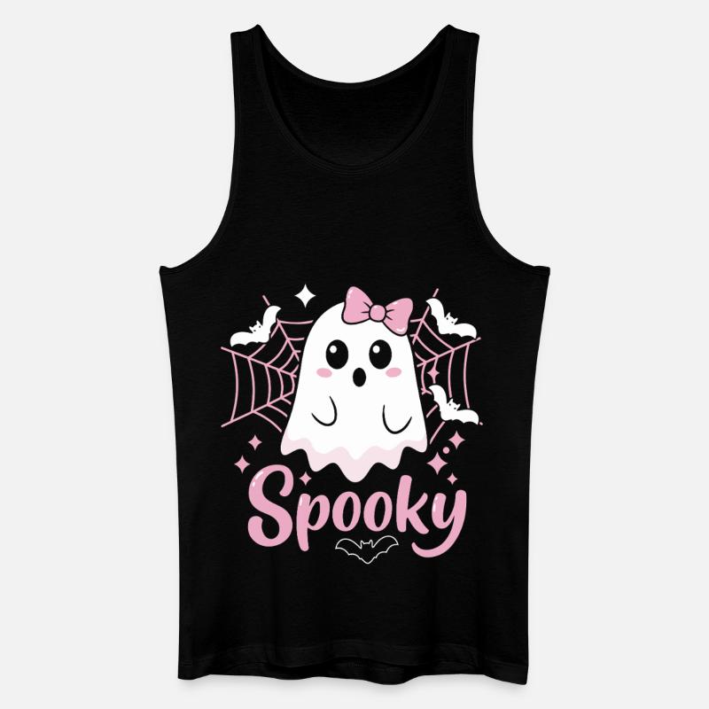 Spooky Ghost Halloween - Männer Bio Tank Top - Schwarz