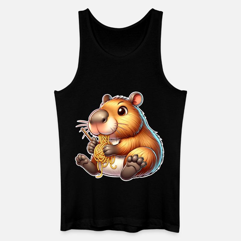 Capybara Pasta - Männer Bio Tank Top - Schwarz