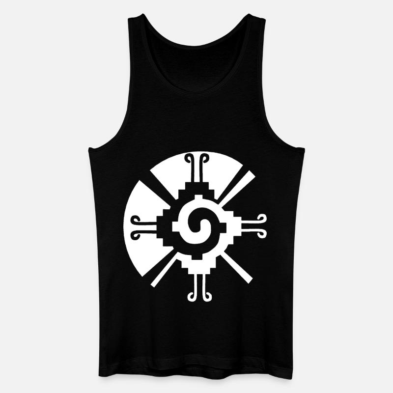 Solar Geometric Pattern (White) - Men’s Organic Tank Top - black