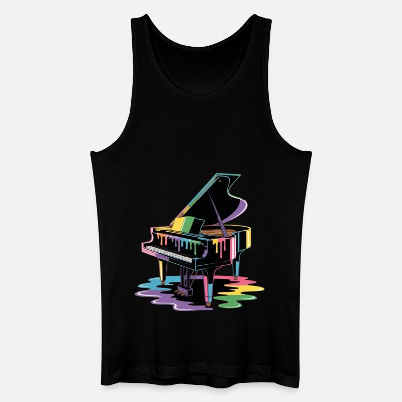 Klavier - Männer Bio Tank Top - Schwarz