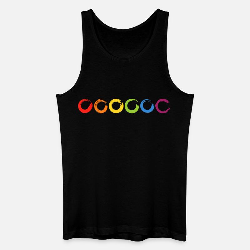 6 gemalte Kreise aus farbigen Pinselstrichen - Männer Bio Tank Top - Schwarz