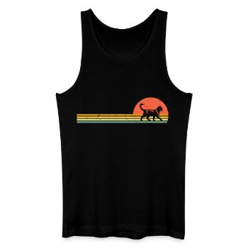 Retro Cat Vintage Male Domestic Cat Cats - Men’s Organic Tank Top - black - Front