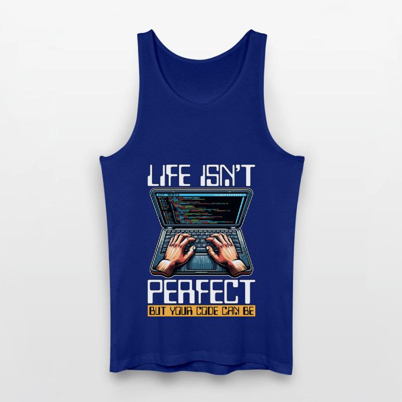 Coder Life Isn't Perfect But Your Code Developer Männer Bio Tank Top
