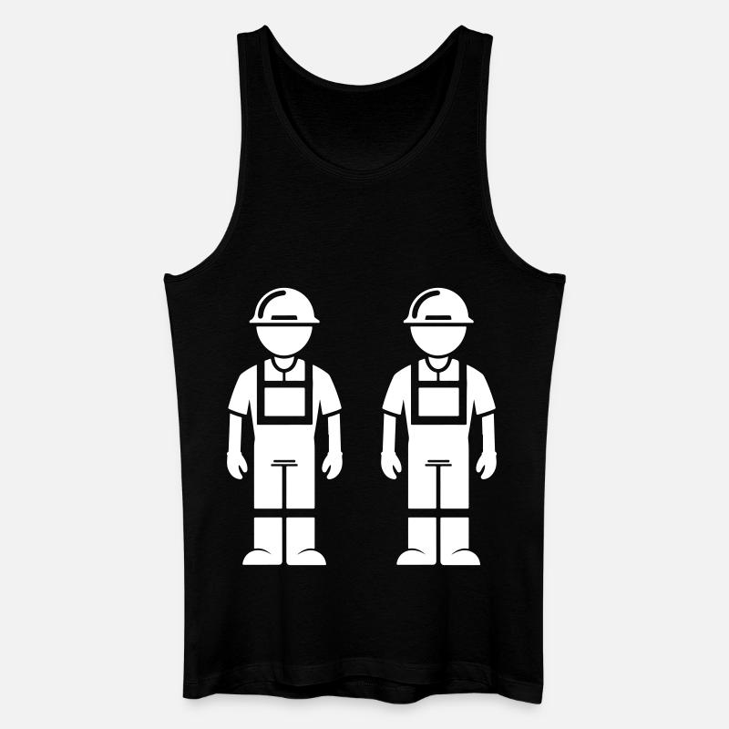 Bauarbeiter Team - Männer Bio Tank Top - Schwarz