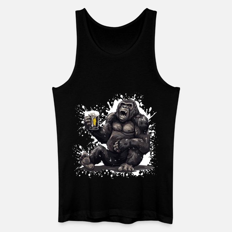 Gorilla Bier Lustig - Männer Bio Tank Top - Schwarz