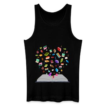 Flying Books - fliegende Bücher - Herzform - Männer Bio Tank Top - Schwarz - Vorne