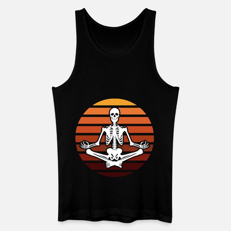Yoga Skelett Retro Geschenk - Männer Bio Tank Top - Schwarz