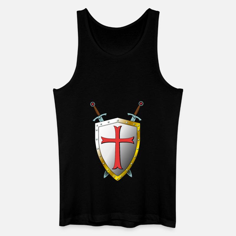Templer Schild und Schwerter - Tempelritter - Männer Bio Tank Top - Schwarz