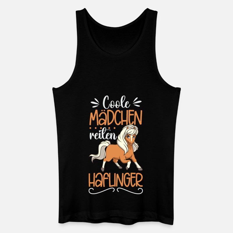 Coole Mädchen reiten Haflinger - Männer Bio Tank Top - Schwarz