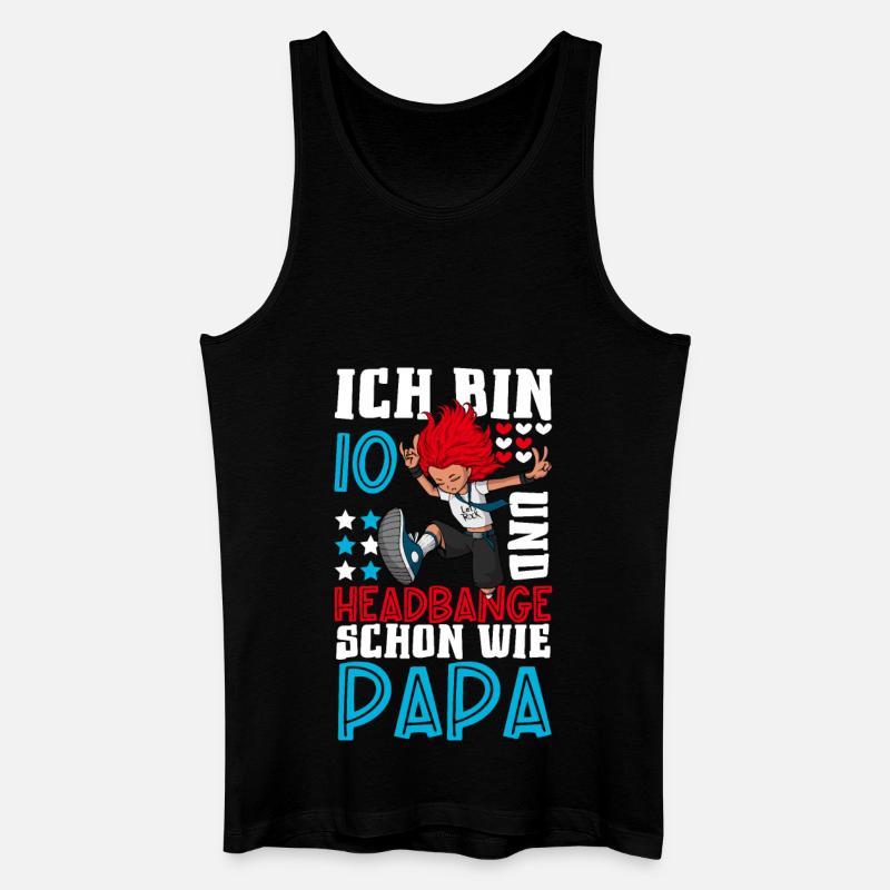 Ich bin 10 - Mädchen Rocker - Männer Bio Tank Top - Schwarz