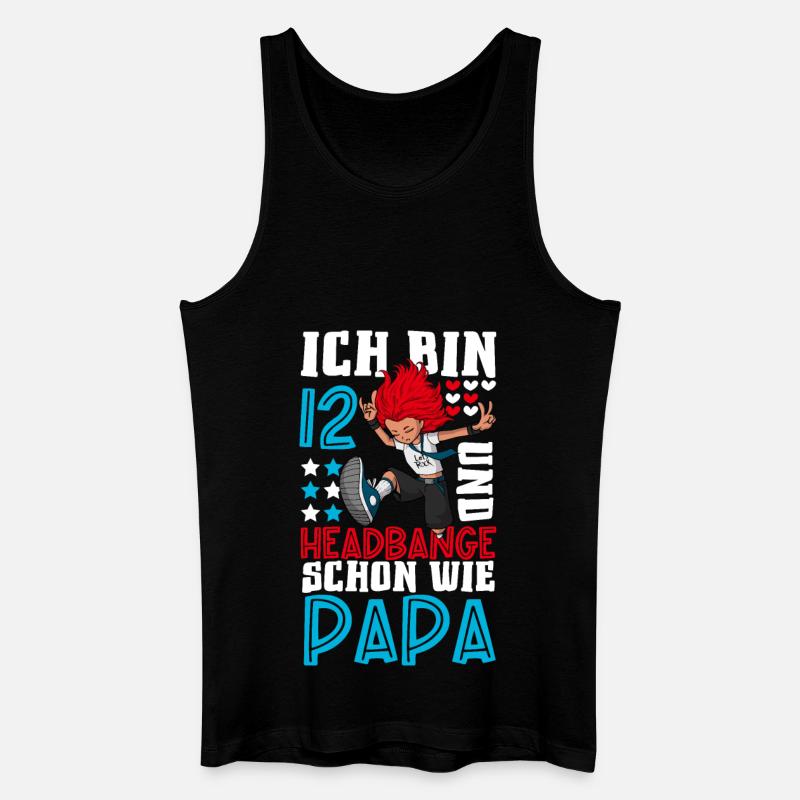 Ich bin 12 - Mädchen Rocker - Männer Bio Tank Top - Schwarz