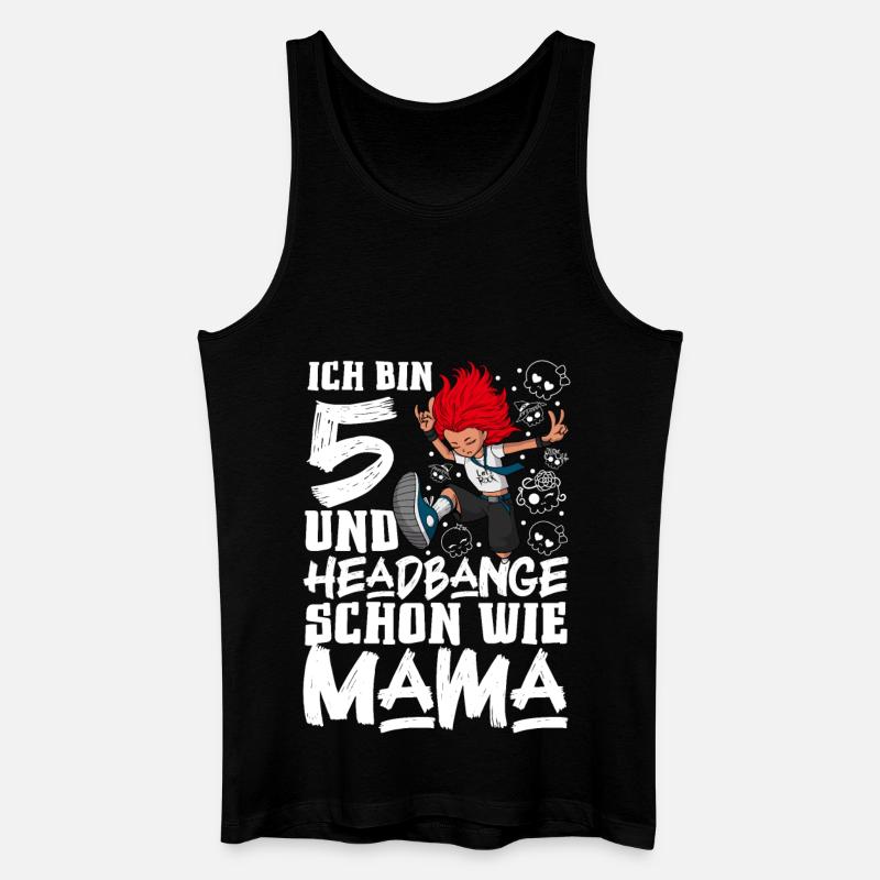 Ich bin 5 - Mädchen Rocker - Männer Bio Tank Top - Schwarz