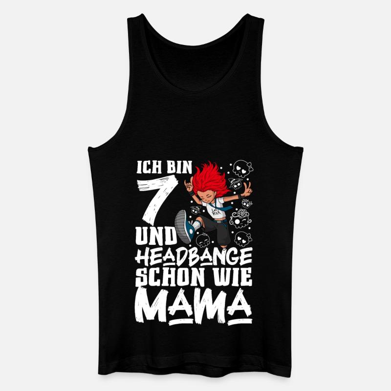 Ich bin 7 - Mädchen Rocker - Männer Bio Tank Top - Schwarz