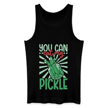 You can eat my pickle - Gurken - Männer Bio Tank Top - Schwarz - Vorne