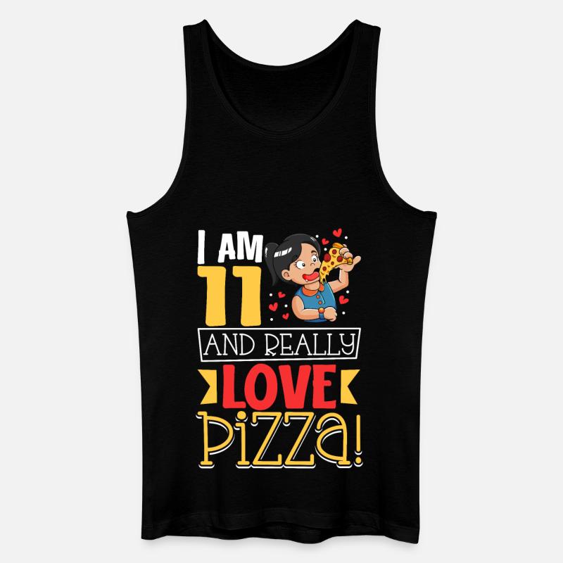 Ich bin 11 - Mädchen Pizza - Männer Bio Tank Top - Schwarz