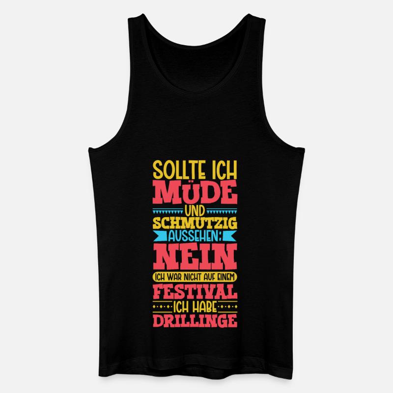 Müde und schmutzig - Drillinge - Männer Bio Tank Top - Schwarz