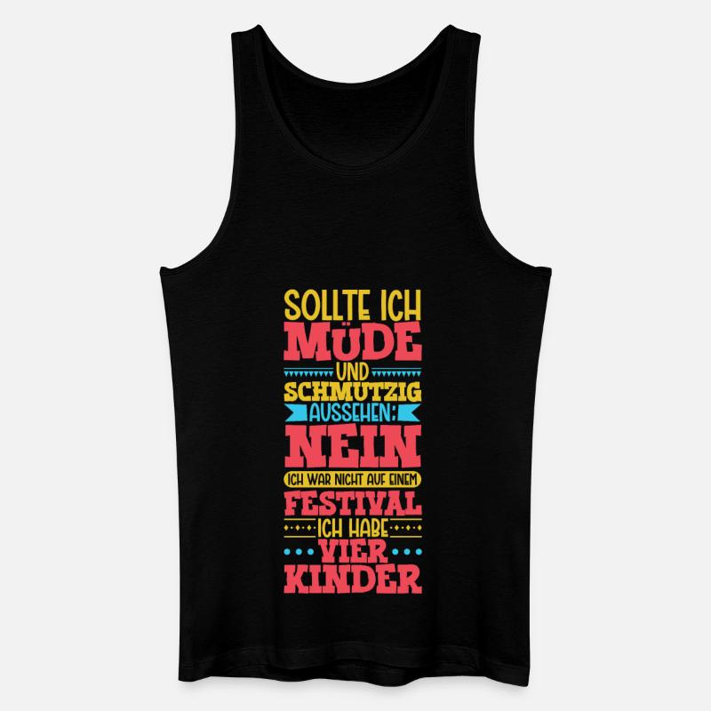 Müde und schmutzig - vier Kinder - Männer Bio Tank Top - Schwarz