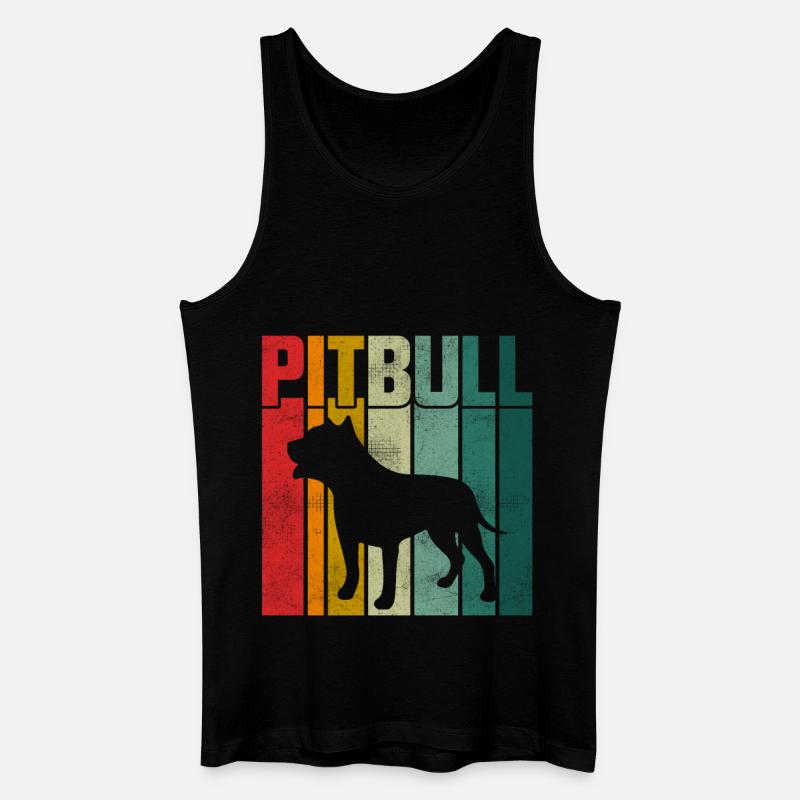 Pitbull Retro - Männer Bio Tank Top - Schwarz