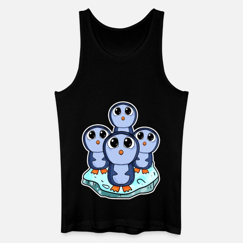Pinguine - Männer Bio Tank Top - Schwarz