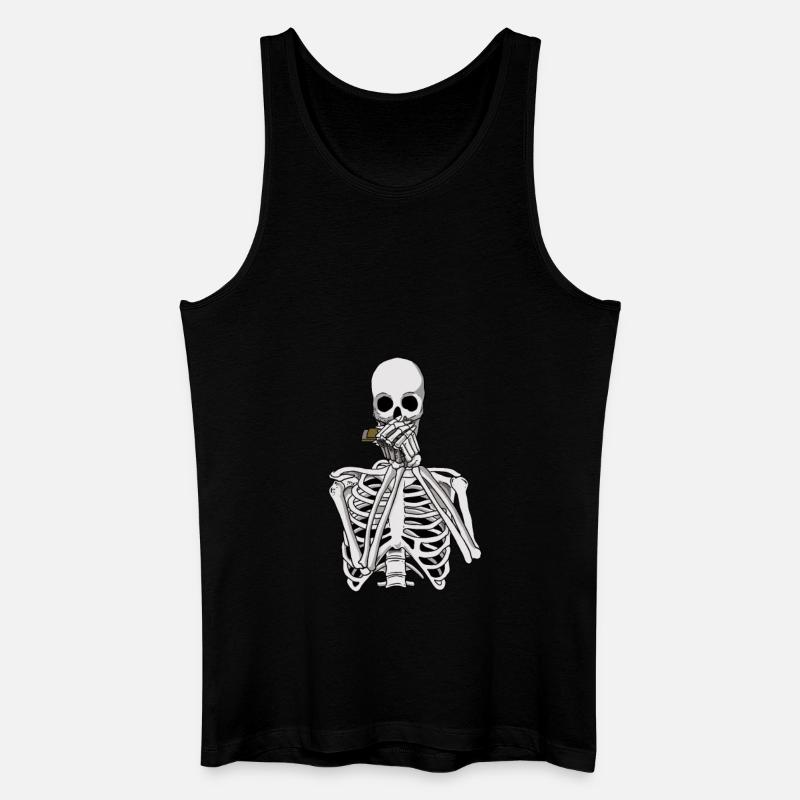 Skeleton plays harmonica - Men’s Organic Tank Top - black