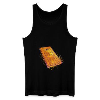 Colorful cornhole board - Men’s Organic Tank Top - black - Front
