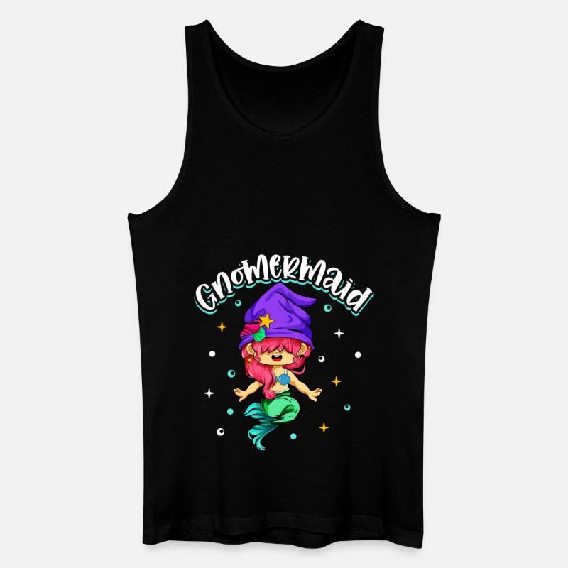 Gnom Meerjungfrau - Gartenzwerg - Männer Bio Tank Top - Schwarz
