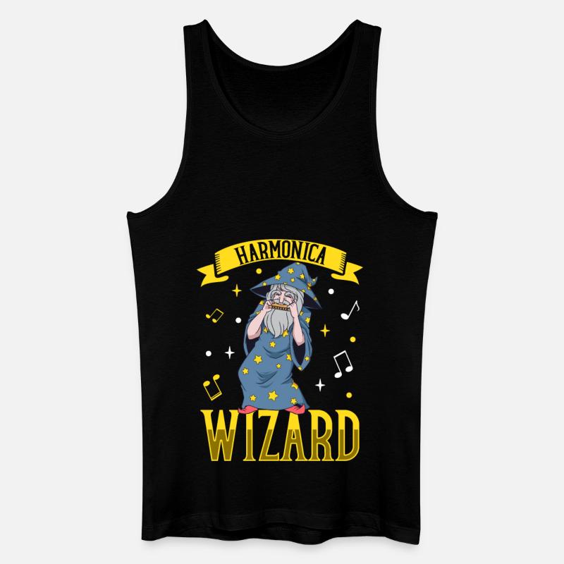 Harmonica Wizard - Mundharmonika - Männer Bio Tank Top - Schwarz