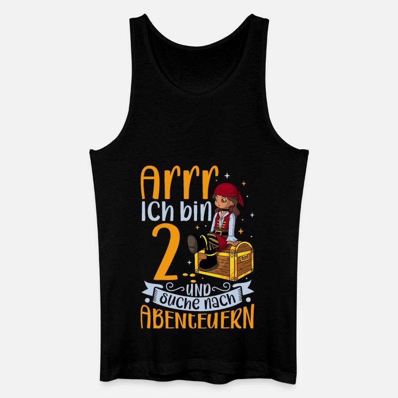 Ich bin 2 - Mädchen Pirat - Männer Bio Tank Top - Schwarz